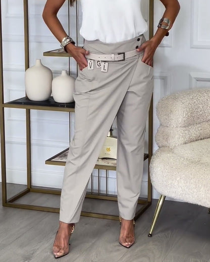 Merel - Pantalon patchwork avec ceinture