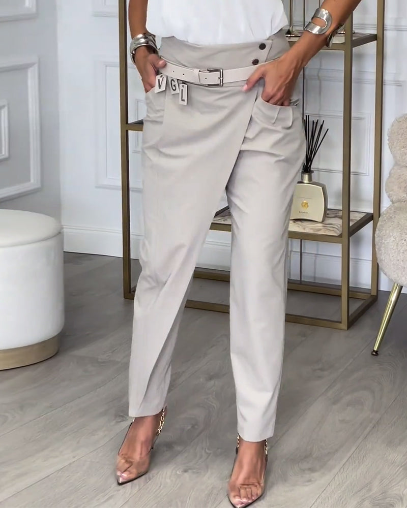 Merel - Pantalon patchwork avec ceinture